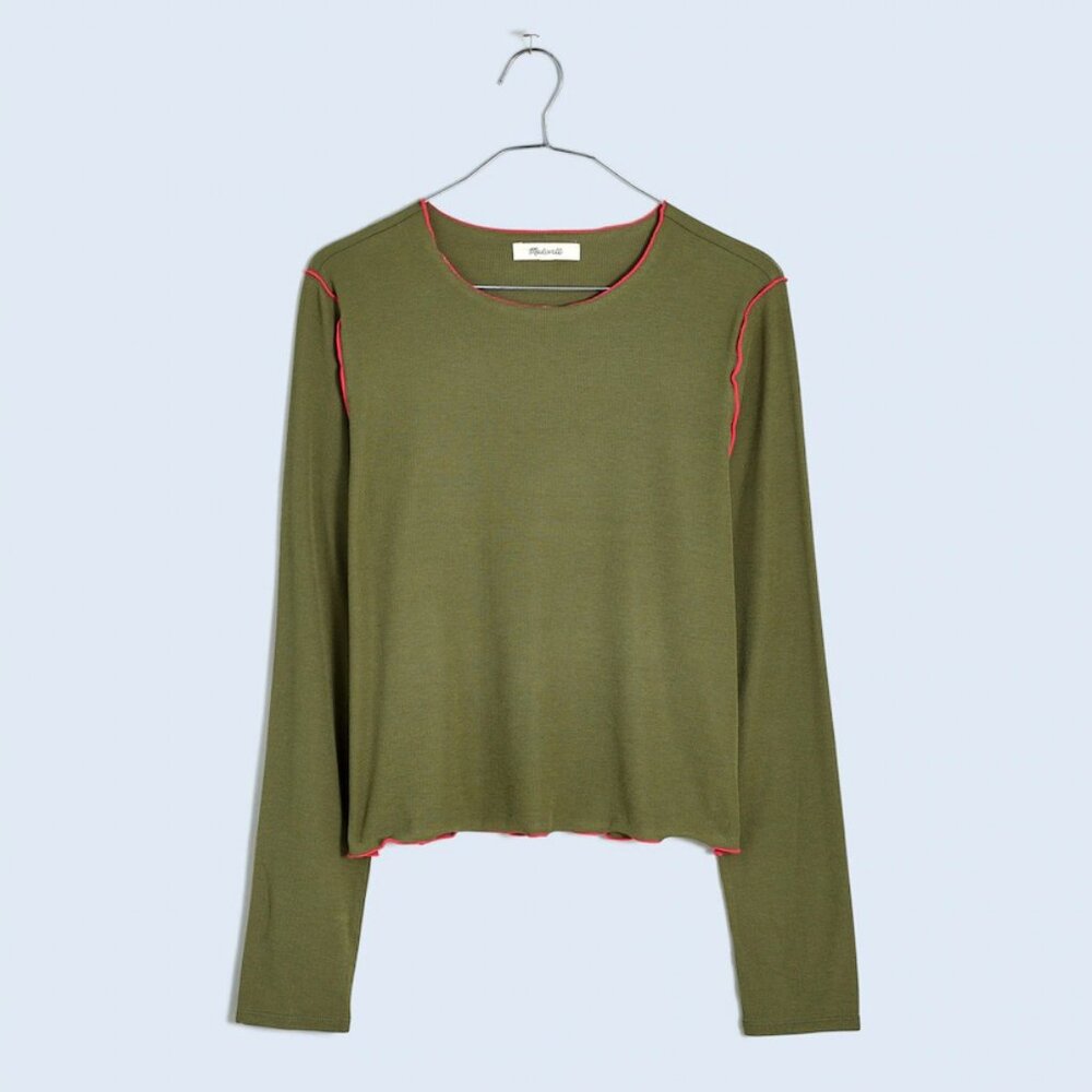 Madewell Lettuce Edge Crewneck Crop Tee - NEW WITH TAGS - Size M
